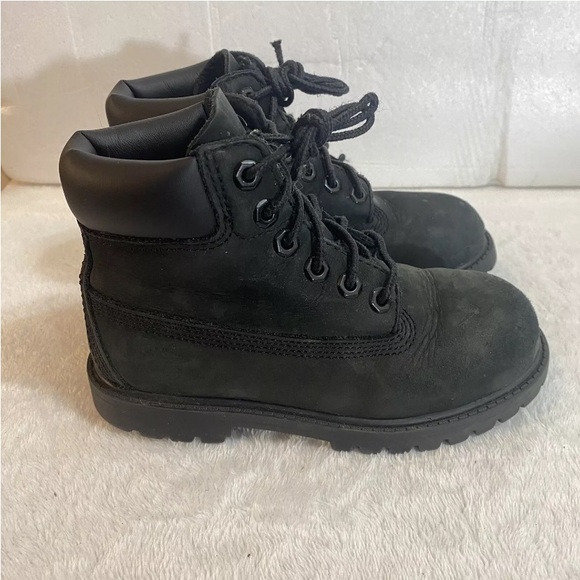 Timberland Premium 6" Black Nubuck Leather Waterproof Insulated Boot Toddler 11M - Picture 4 of 14